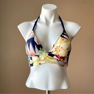 KONA SOL | Floral Halter Bikini Top Sz M